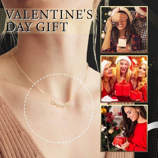 🎁Geriausia Kalėdų dovana🎁 Laimingas keturlapis dobilas & širdies formos karoliai