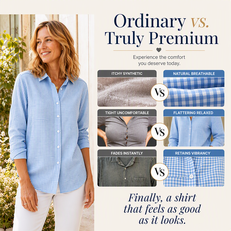 ✨🛍️Fresh Drop - Relaxed Fit Plaid Button-Up – Modern Collared Style for Casual Outings & Coffee Runs