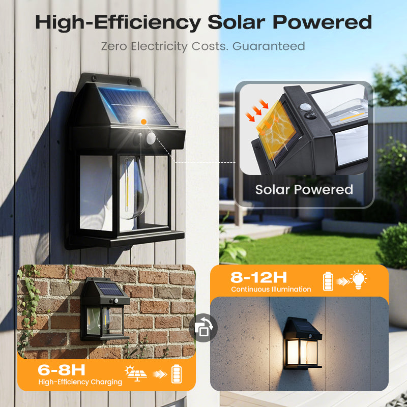🎉50% OFF🎉SOLAR WALL LIGHT💡-Motion Sensor & Weatherproof, Automatic Dusk to Dawn Operation, Easy Installation for Garden and Pathway🌟