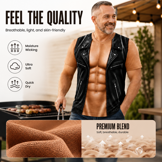Men's Funny Fake Muscle Print T-Shirt