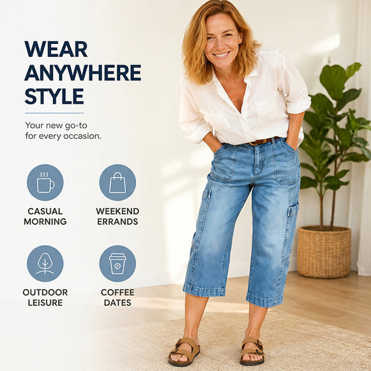 ⏳Time-Limited Special⏰Women's Casual Stretchy Cropped Denim Pants