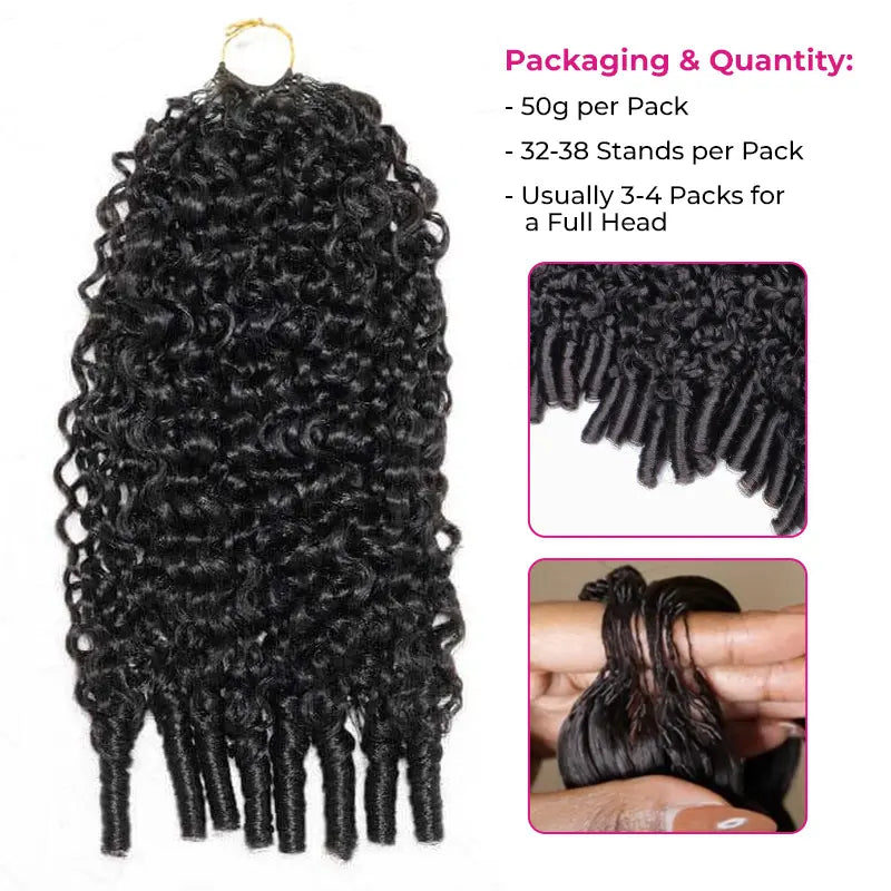ISEE HAIR Human Hair Crochet Extensions Miracle Knots Pre-Separated 50g/Pack – Knotless Boho Braids, 4-5 Packs for Full Head, Multiple Curly & Wave Textures#HairTok #HairTutorial #HairStyles