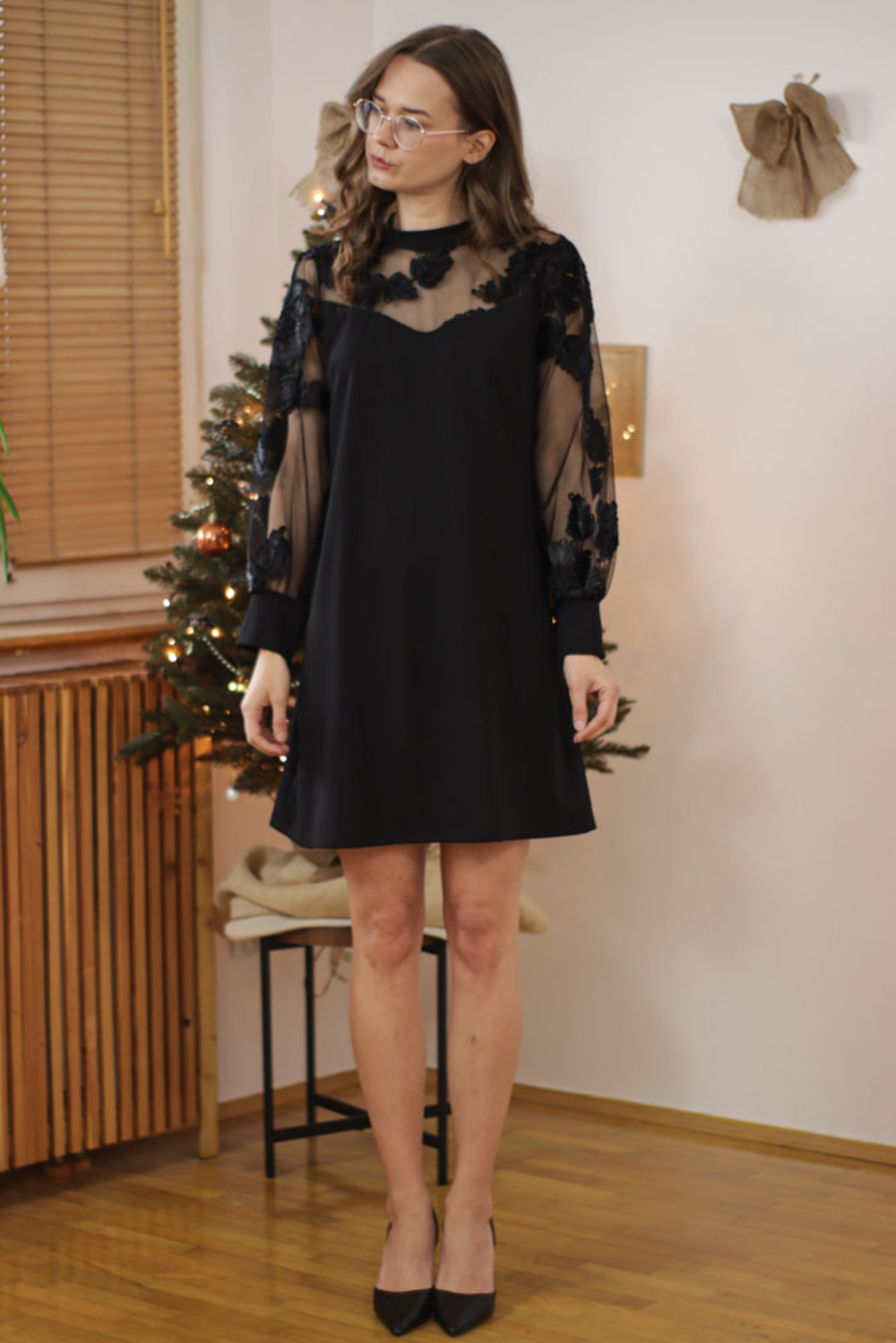 Icone™ MeshDress: Sophisticated Modern Style A-Line Mesh Dress