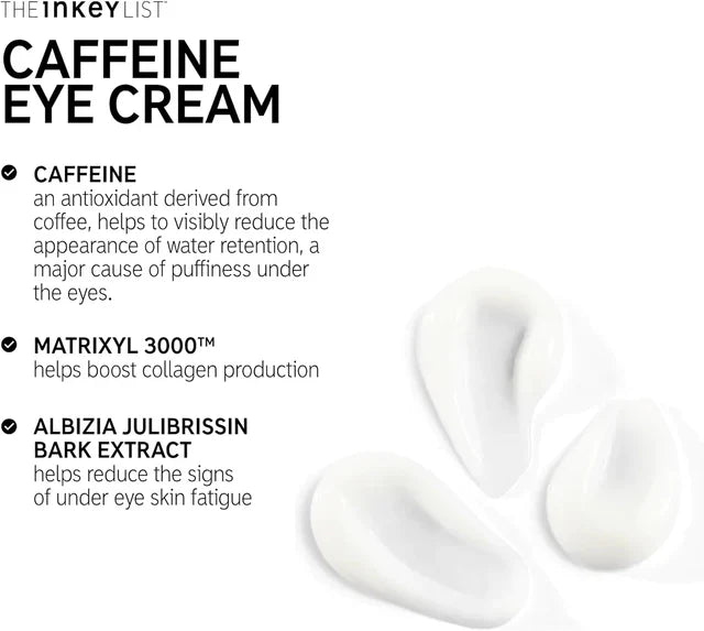 The INKEY List Caffeine Eye Cream | Depuff & Brighten Eyes 15ml