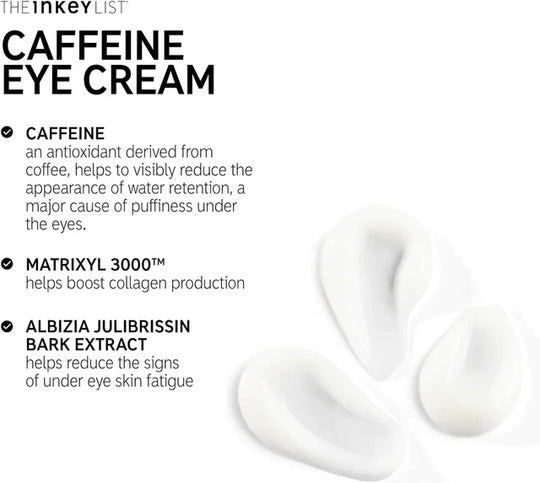 The INKEY List Caffeine Eye Cream | Depuff & Brighten Eyes 15ml