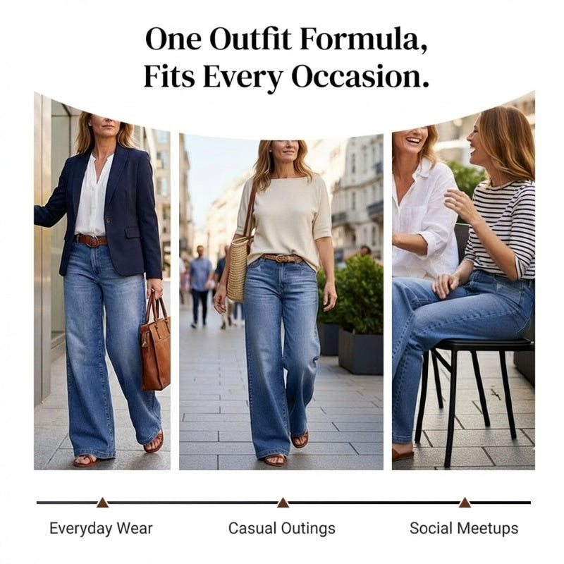 Women's Vintage High-Waist Wide-Leg Jeans