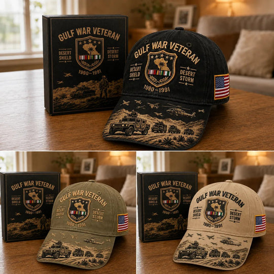 Gulf War Veteran Desert Shield & Desert Storm Commemorative Cap