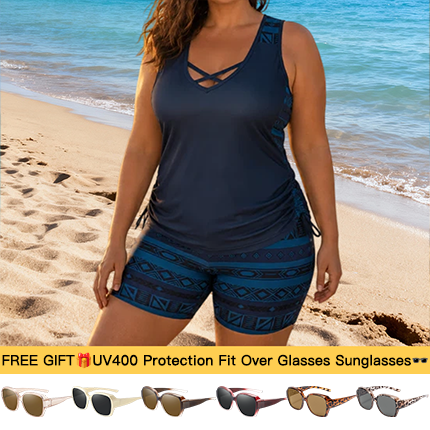 🔥Summer Sale 50% OFF🎁Women's Printed Tankini Swimsuit – 2-Piece Tummy Control Set 🌸