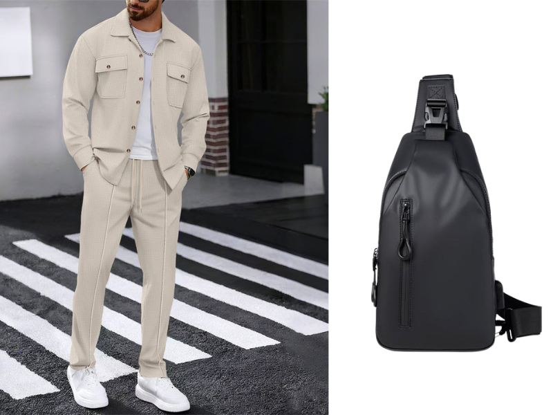🔥 Men's Waffle Button-Up Jacket & Trousers Set – Breathable Waffle Knit, Relaxed Fit & Effortless Casual Style 👕👖