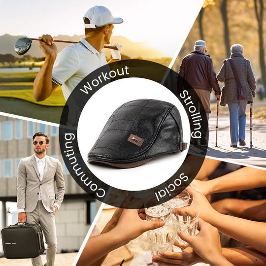 🔥Gi de eldre en varm vinter🍃Plysjberet i skinn