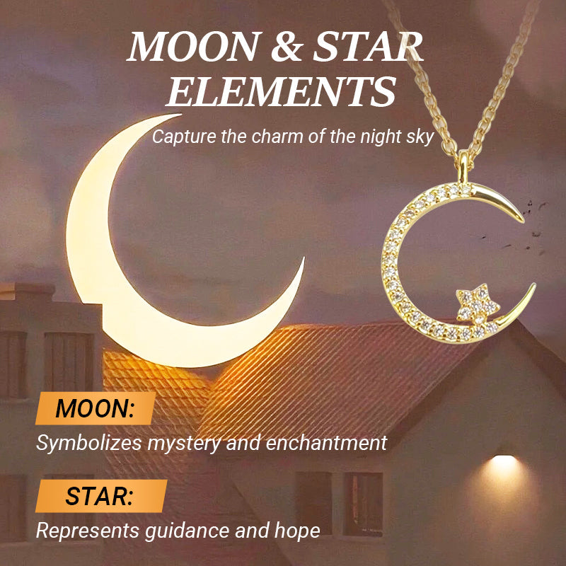 Sparkling Moon and Stars Necklace