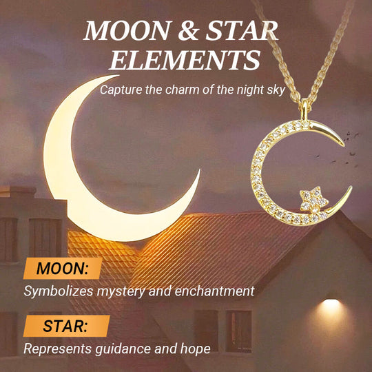 Sparkling Moon and Stars Necklace