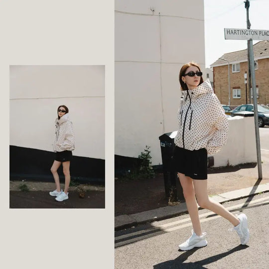 📢2026 Hot Sale 50% OFF!!🍃⏰Wide-Brim Hood Short Oversized Rain Jacket With Bubble Hem,👍⛈️Waterproof & Lightweight & Adjustable Cuffs