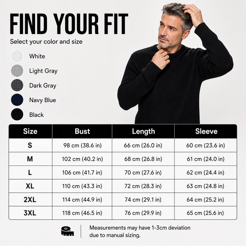 👔Seasonal Style - Men's Stretch Knit Pullover – Classic Crew Neck & Easy Pairing with Jeans or Joggers