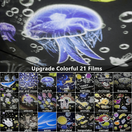 🎃👻LAST DAY PROMOTION - 50%OFF💜Projector Night Light for Kids 15 Sets of Films🔋Type-C Charging