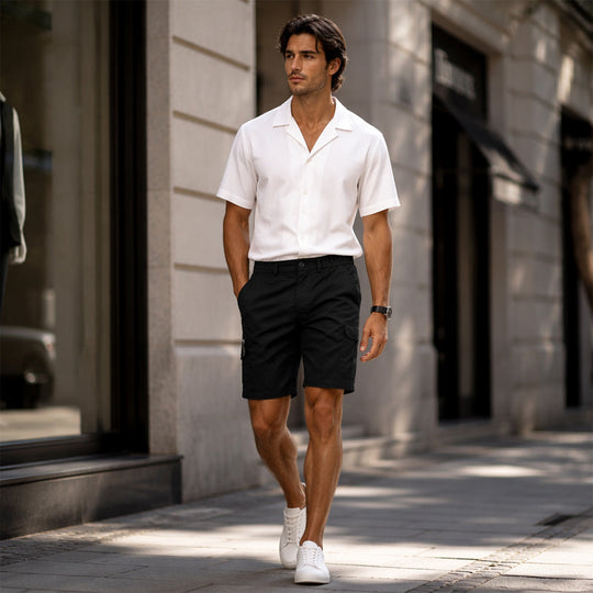 📢📢50% OFF !! ⏰Men's Cargo Shorts – Elastic Waist, Multi-Pocket, Durable 🍁
