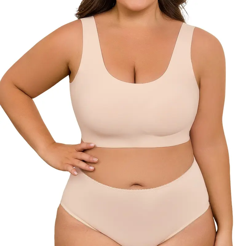 ubras Seamless Bras for Women Full Coverage Wireless Bralette Widen Straps Side Comfortable Breathable Smooth Pull On Bras Smart Size Fabric Stretchy Minimalist Basic Nude Lightweight Womenswear Soft Everyday Bra