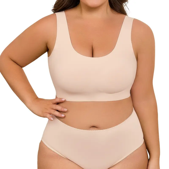 ubras Seamless Bras for Women Full Coverage Wireless Bralette Widen Straps Side Comfortable Breathable Smooth Pull On Bras Smart Size Fabric Stretchy Minimalist Basic Nude Lightweight Womenswear Soft Everyday Bra