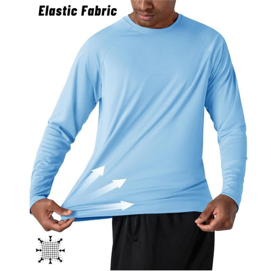 🏆70K+ Sold⚡ Men’s UPF 50+ Long Sleeve Performance Shirt – Quick Dry, Lightweight & Breathable