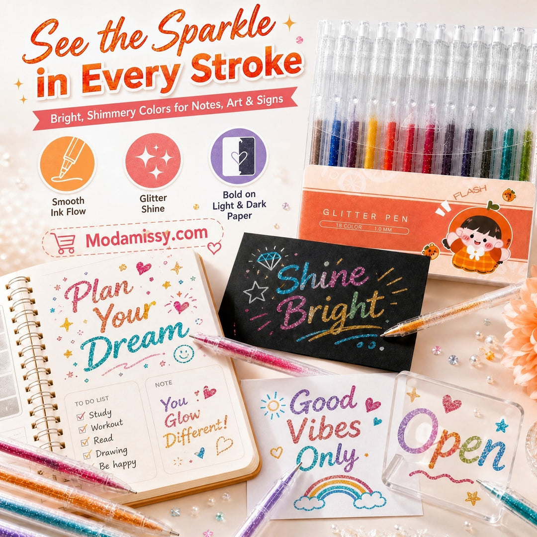 ✨80K+ SOLD!🎁Glitter Gel Pen Set – Smooth Writing 🎨