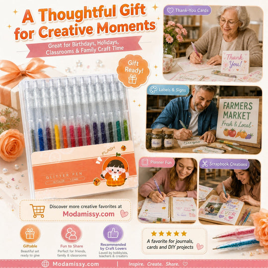 ✨80K+ SOLD!🎁Glitter Gel Pen Set – Smooth Writing 🎨