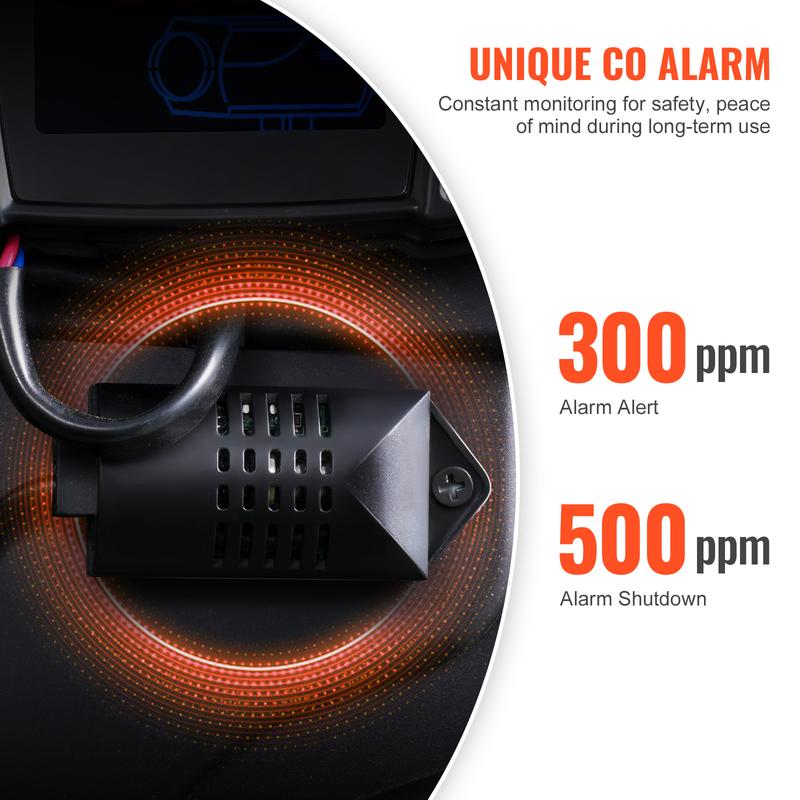 8 kW diesel heater, 12 V/24 V all-in-one diesel air heater, Bluetooth app control, remote control and display, CO alarm, rapid heating