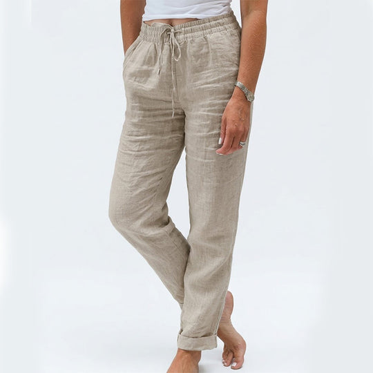 🌸Women's Elastic Waist Cotton Linen Casual Pants