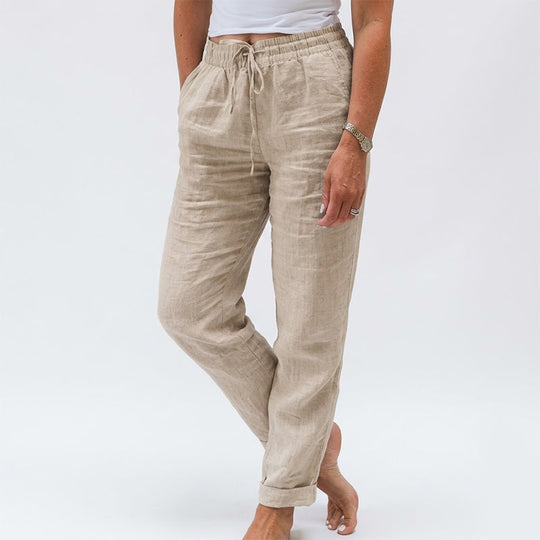 👖Women's  Elastic Waist Cotton Linen Casual Pants
