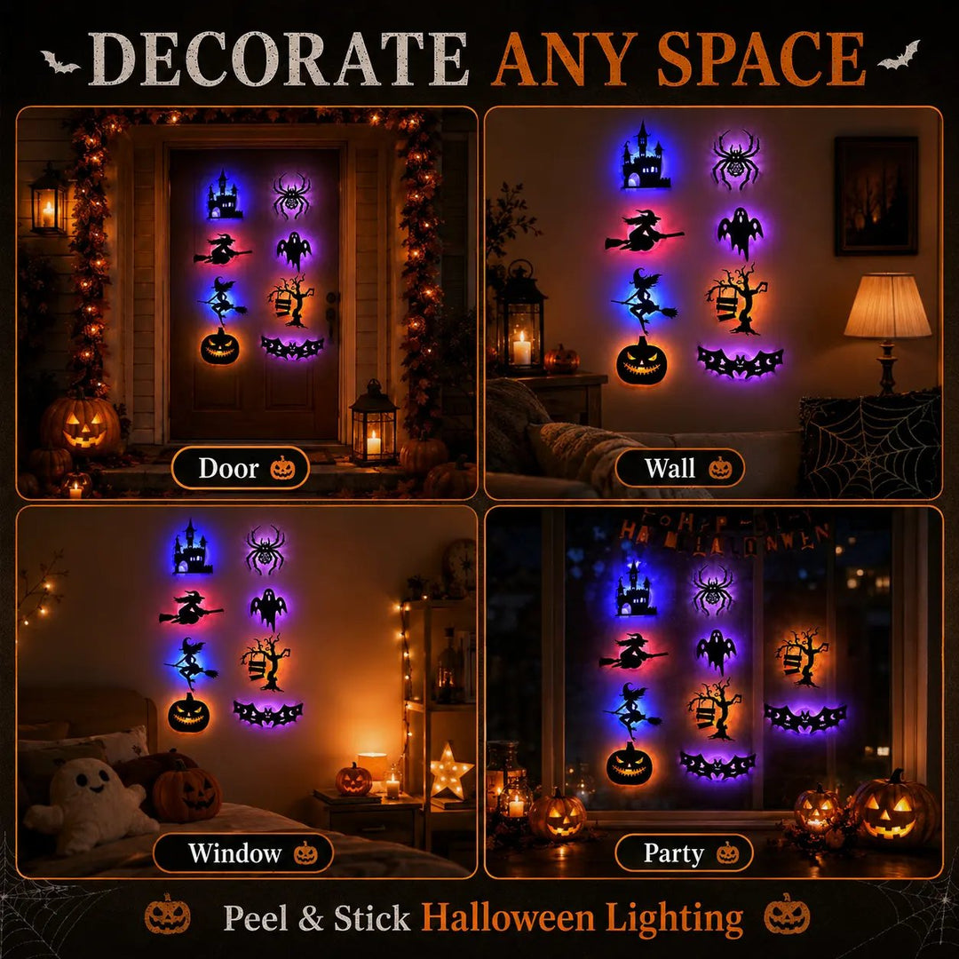 🔥Last Day Promotion 60% OFF|🎃 Halloween LED Silhouette Wall Light Stickers