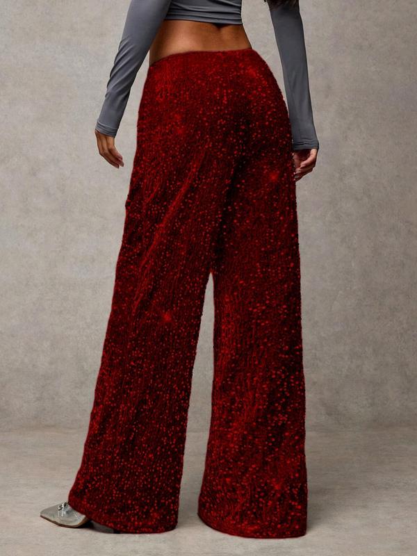 🖤 Black Friday Early Access: 50% OFF 🖤Women's Glitter Fashion Adjustable Drawstring Slimming Elastic Waist Straight-Leg Pants