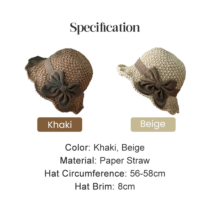 👒Elegant Woven Straw Sun Hat with Bow 🌞