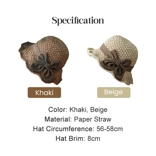 👒Elegant Woven Straw Sun Hat with Bow 🌞