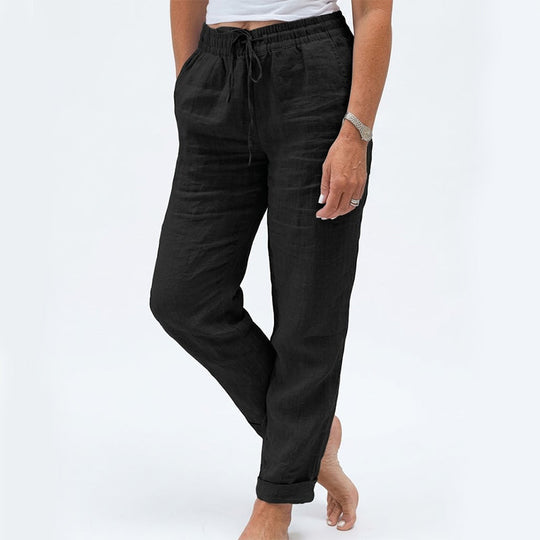 👖Women's  Elastic Waist Cotton Linen Casual Pants