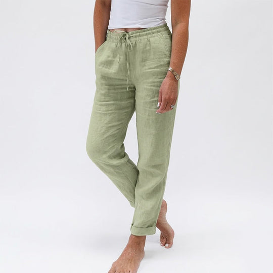 🌸Women's Elastic Waist Cotton Linen Casual Pants