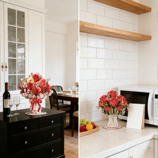 85 000+ SÅLDA! Forever-Blooming 3D Blomma Pop-Up Kort – Personligt Kärleksmeddelande & Evig Blomning