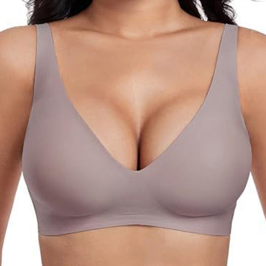 🔥Limited Special Sale 50% OFF!💕 Jelly Wireless Womens Comfortable Wireless Bras Push Up Bralettes Seamless Tshirts Bras Deep V Everyday Bras