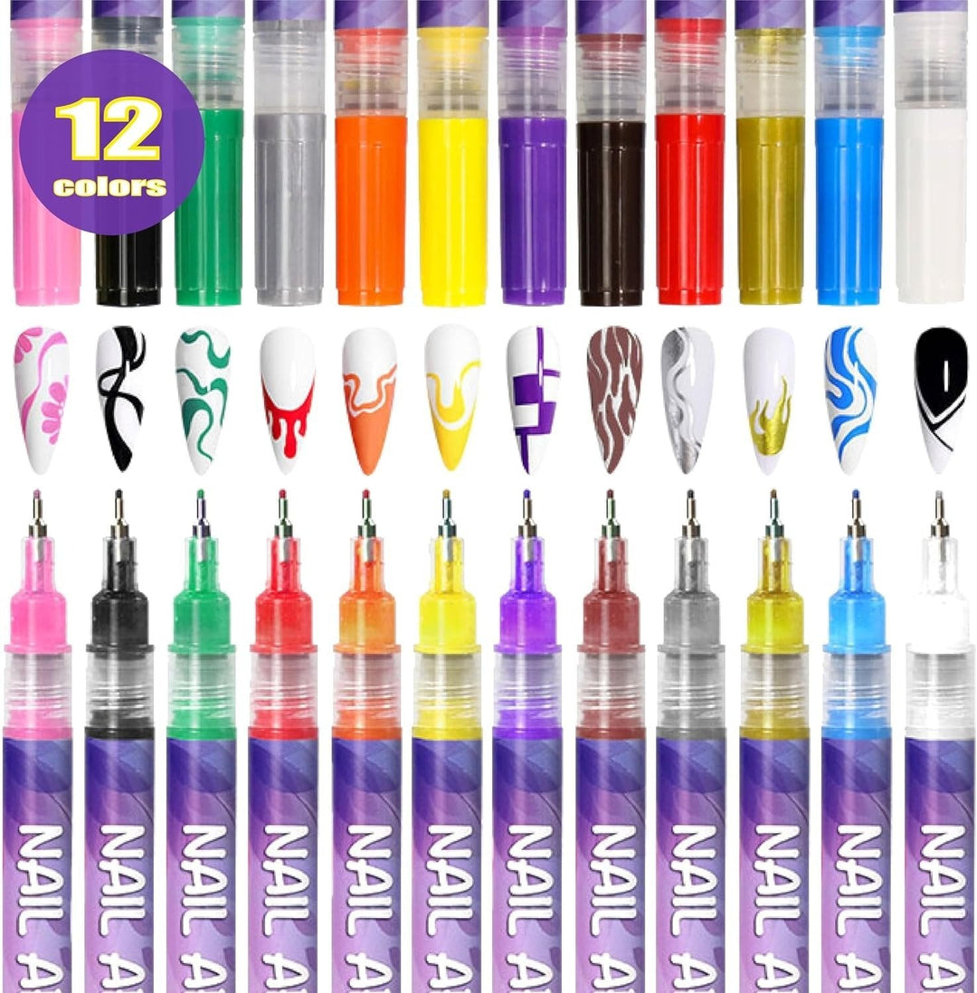🎁Christmas Best Gift For Kids⏳🎨12 Colors Nail Art Pens Set