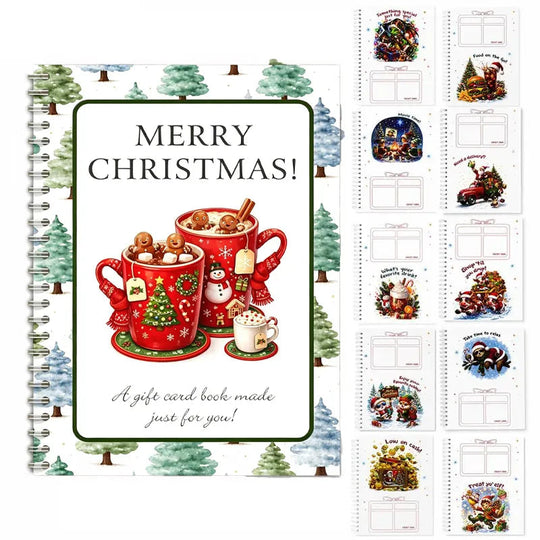 🎅Christmas Gift Card Booklet 👍DIY Spiral-Bound Christmas Gift Card Holder Book