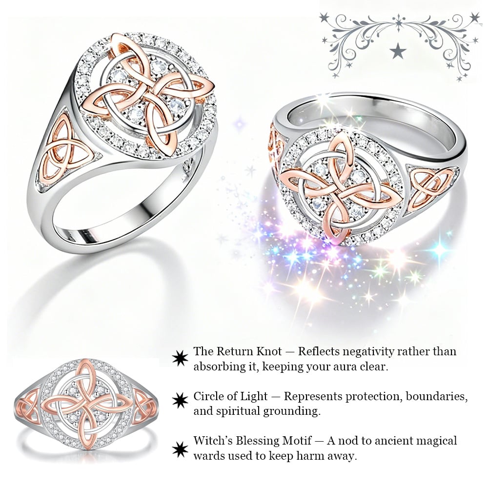 💍Ručně vyrobený ochranný prsten s čarodějnickým návratovým uzlem💞Chraňte své blízké