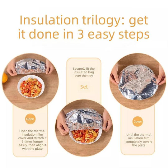 Home dining table food container aluminum foil heat-retaining cover