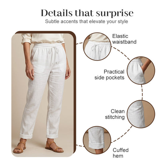 👖Women's  Elastic Waist Cotton Linen Casual Pants