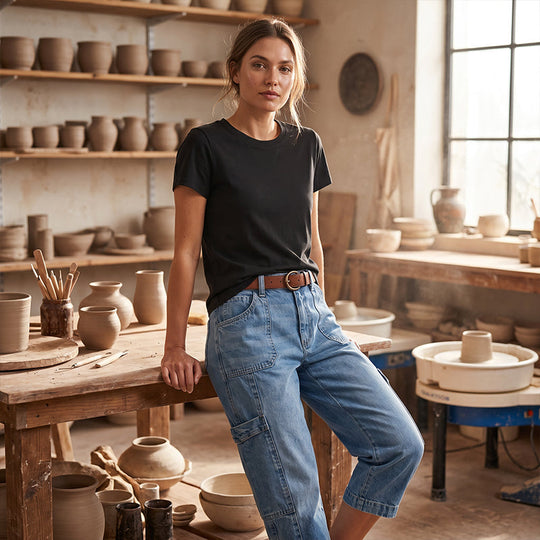 ⏳Time-Limited Special⏰Women's Casual Stretchy Cropped Denim Pants