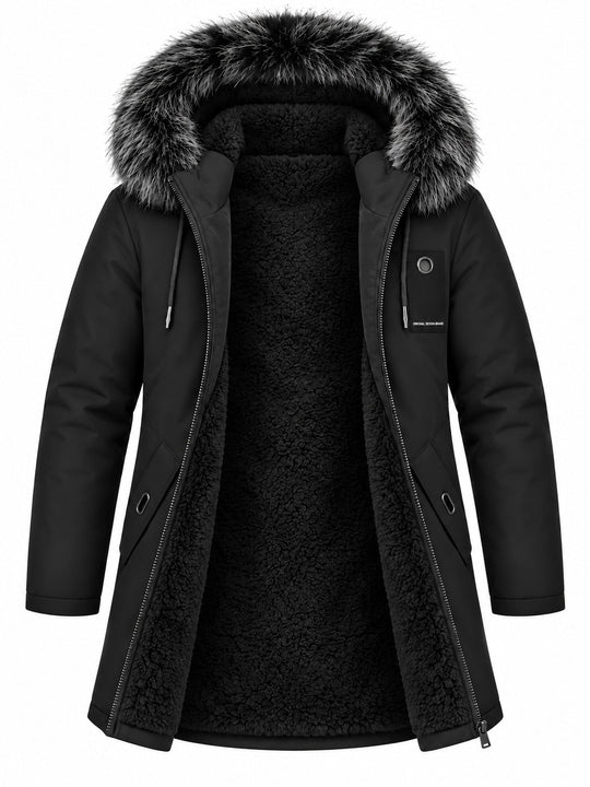 ✨Men's Windproof Hooded Thermal Mid-Length Parka Jacket