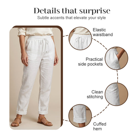 🌸Women's Elastic Waist Cotton Linen Casual Pants