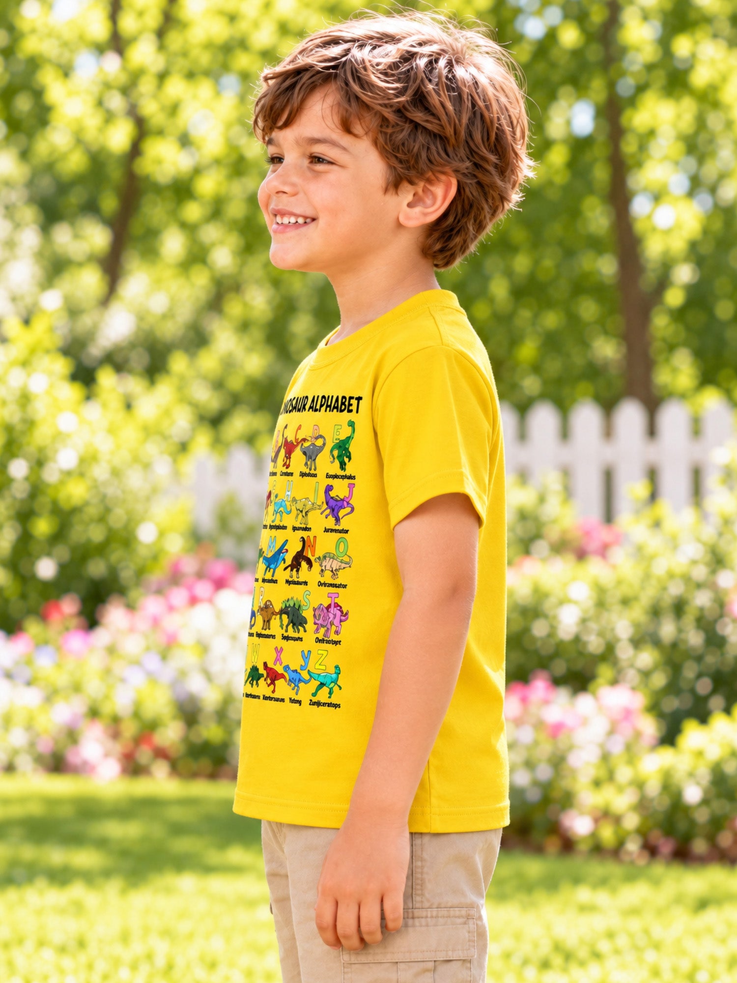 🦖Hot Sale 50% OFF✨Kids Dinosaur Alphabet Graphic T-Shirt