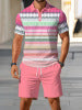 🔥Men's Short Sleeve Casual Set, Summer Beach Fashion Sport Wear, Plaid Pattern, Slim-Fitting, Above the Knee
