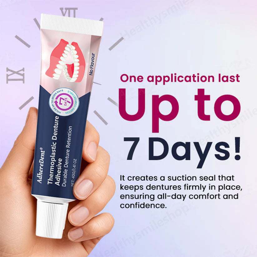AdhereDent® termoplasztikus fogsorragasztó ⏳ Tartós fogsorretenció