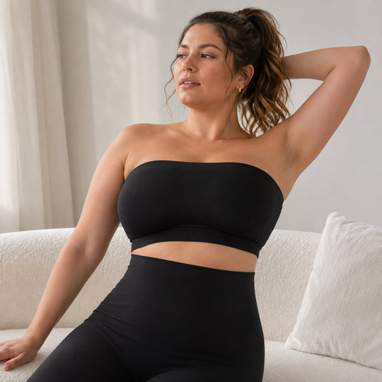 🔥Anti-Slip Grip & Removable Straps✨Convertible Strapless Bandeau Bra with Wireless Comfort👍Suitable for All Body Types
