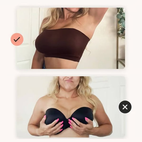 🔥Anti-Slip Grip & Removable Straps✨Convertible Strapless Bandeau Bra with Wireless Comfort👍Suitable for All Body Types