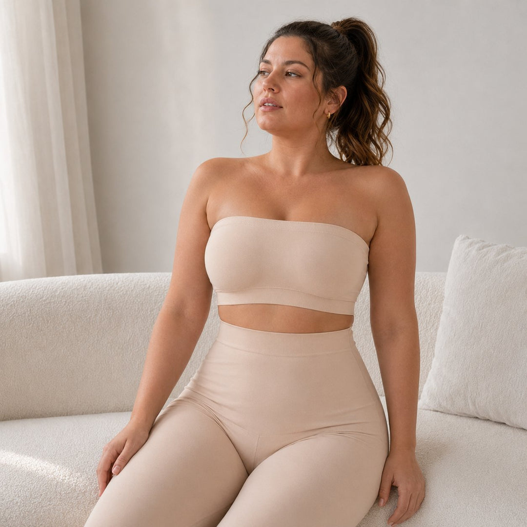 🔥Anti-Slip Grip & Removable Straps✨Convertible Strapless Bandeau Bra with Wireless Comfort👍Suitable for All Body Types